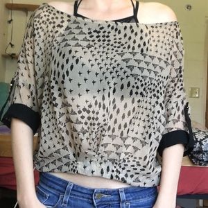 Lucy & co.; sheer shirt, size: small/ medium.